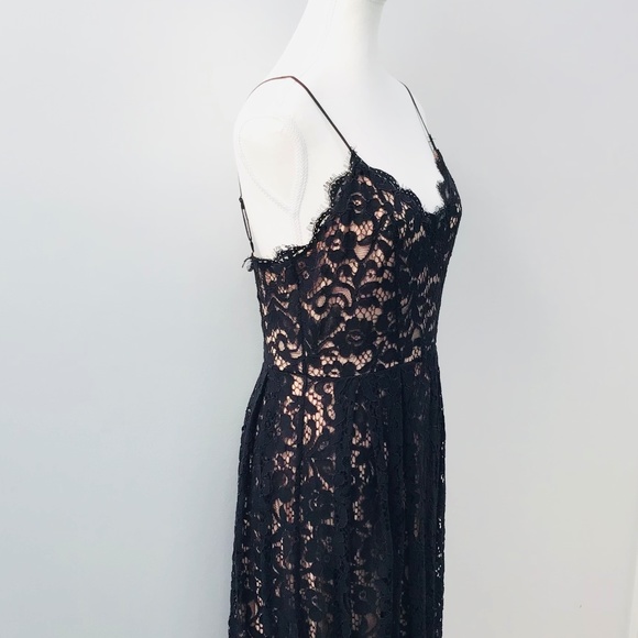 H&M size 10/38 premium collection black and dusty rose lace dress BNWT - Picture 5 of 12